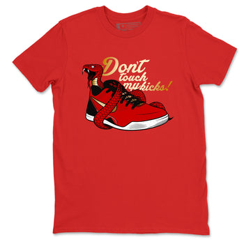 Sneaker match tees – Sneaker Tees To Match Nike KB 9 China Kobe 9 Low Proto EM University Red and Metallic Gold Shoes – Don't Touch My Kicks Tee Red 2