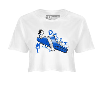 Yeezy Slide Azure shirts to match jordans Don't Touch My Kicks sneaker match tees Yeezy Slide Azure SNRT Sneaker Tees streetwear brand White 2 crop tee