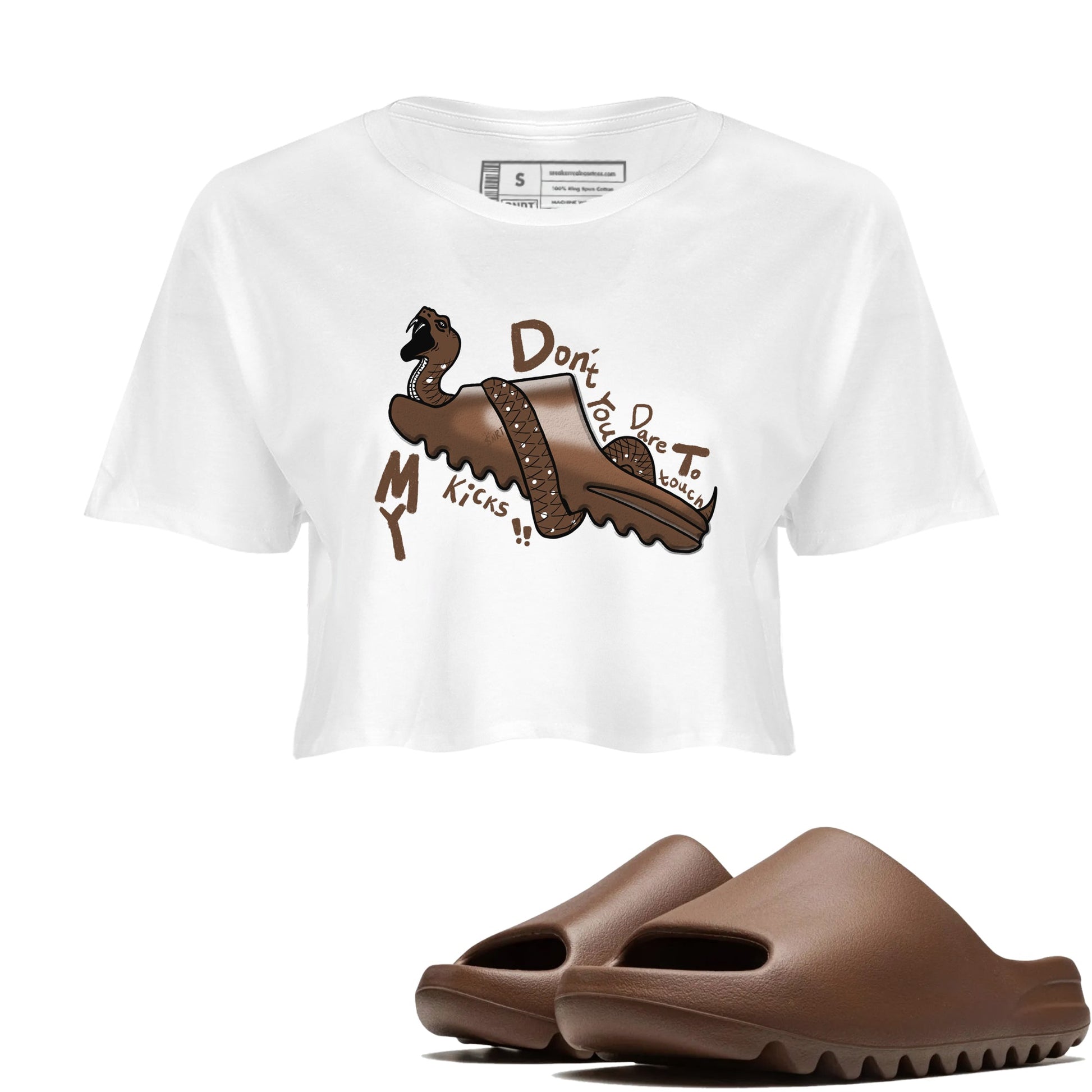 Yeezy Slide Flax shirts to match jordans Don't Touch My Kicks sneaker match tees Yeezy Slide Flax SNRT Sneaker Tees streetwear brand White 1 crop tee
