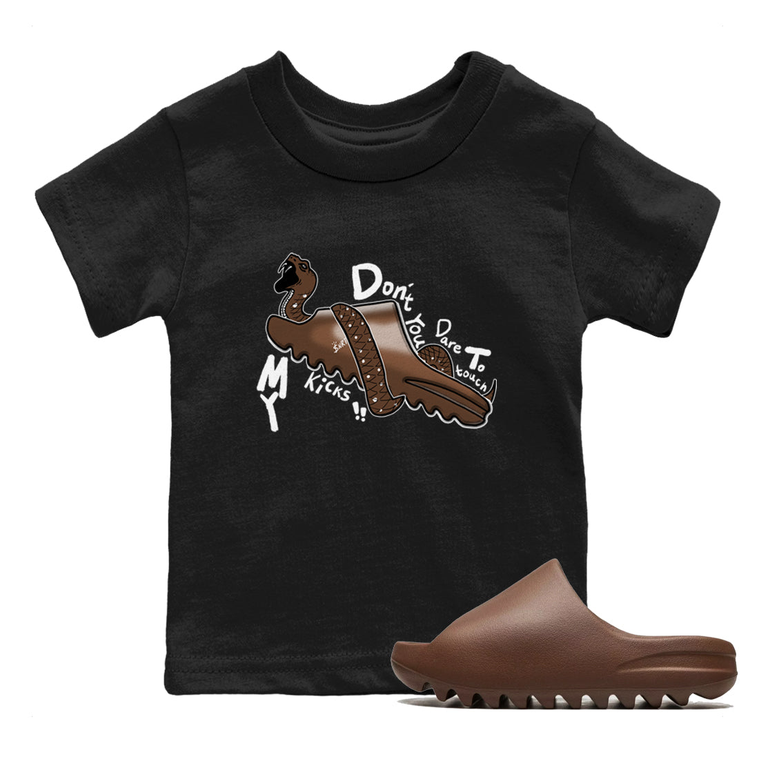 Yeezy Slide Flax shirts to match jordans Don't Touch My Kicks sneaker match tees Yeezy Slide Flax SNRT Sneaker Tees streetwear brand Baby and Youth Black 1 cotton tee