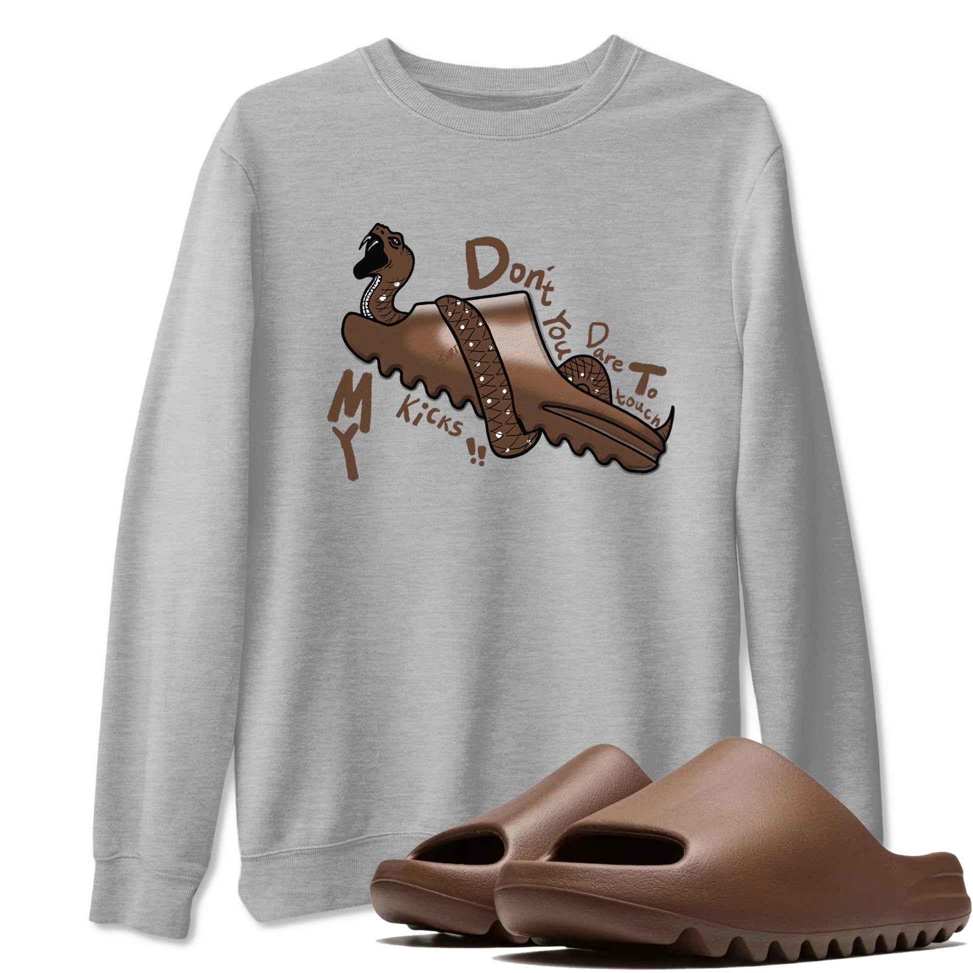Yeezy Slide Flax shirts to match jordans Don't Touch My Kicks sneaker match tees Yeezy Slide Flax SNRT Sneaker Tees streetwear brand Heather Grey 1 unisex cotton tee