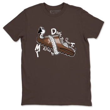 Yeezy Slide Flax shirts to match jordans Don't Touch My Kicks sneaker match tees Yeezy Slide Flax SNRT Sneaker Tees streetwear brand Dark Chocolate 2 unisex cotton tee