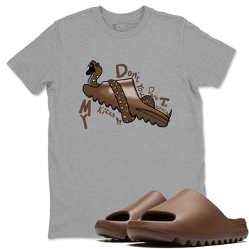 Yeezy Slide Flax shirts to match jordans Don't Touch My Kicks sneaker match tees Yeezy Slide Flax SNRT Sneaker Tees streetwear brand Heather Grey 1 unisex cotton tee