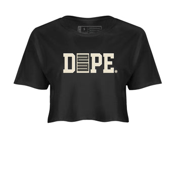 Sneaker Threads – Sneaker Tees To Match Air Foamposite One Pearl – Dope 23 Crop Tee Black 2. Perfect for Jordan releases 2025 colorways.