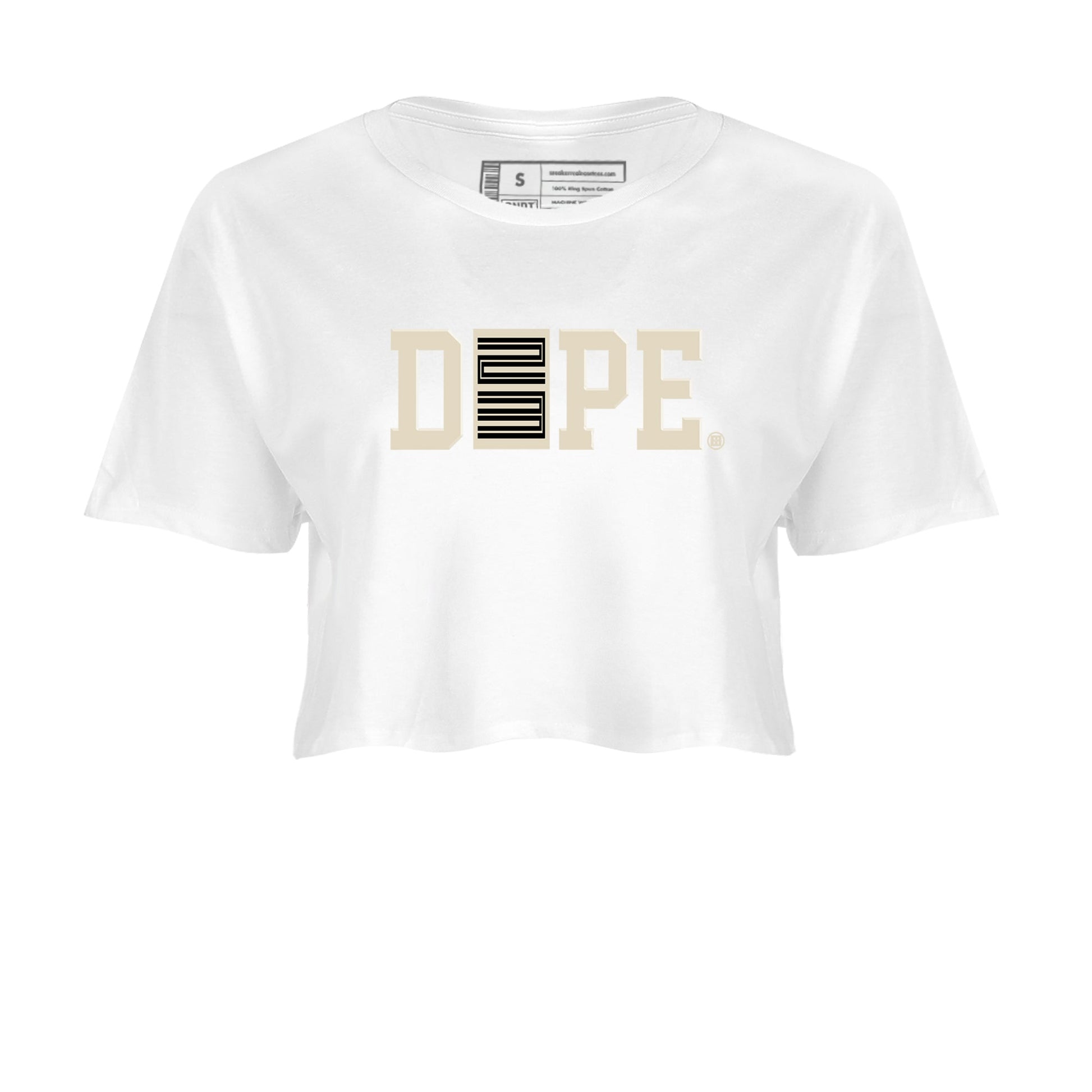 Sneaker Threads – Sneaker Tees To Match Air Foamposite One Pearl – Dope 23 Crop Tee White 2. Perfect for Jordan releases 2025 colorways.