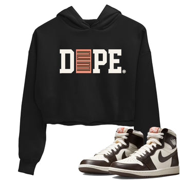 Sneaker match tees – Sneaker Tees To Match Air Jordan 1 Baroque Brown Shoes – Dope 23 Crop T-Shirt Black 1