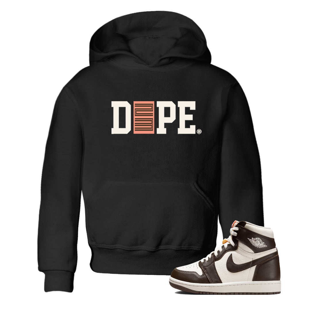 Sneaker match tees – Sneaker Tees To Match Air Jordan 1 Baroque Brown Shoes – Dope 23 Kids T-Shirt Black 1