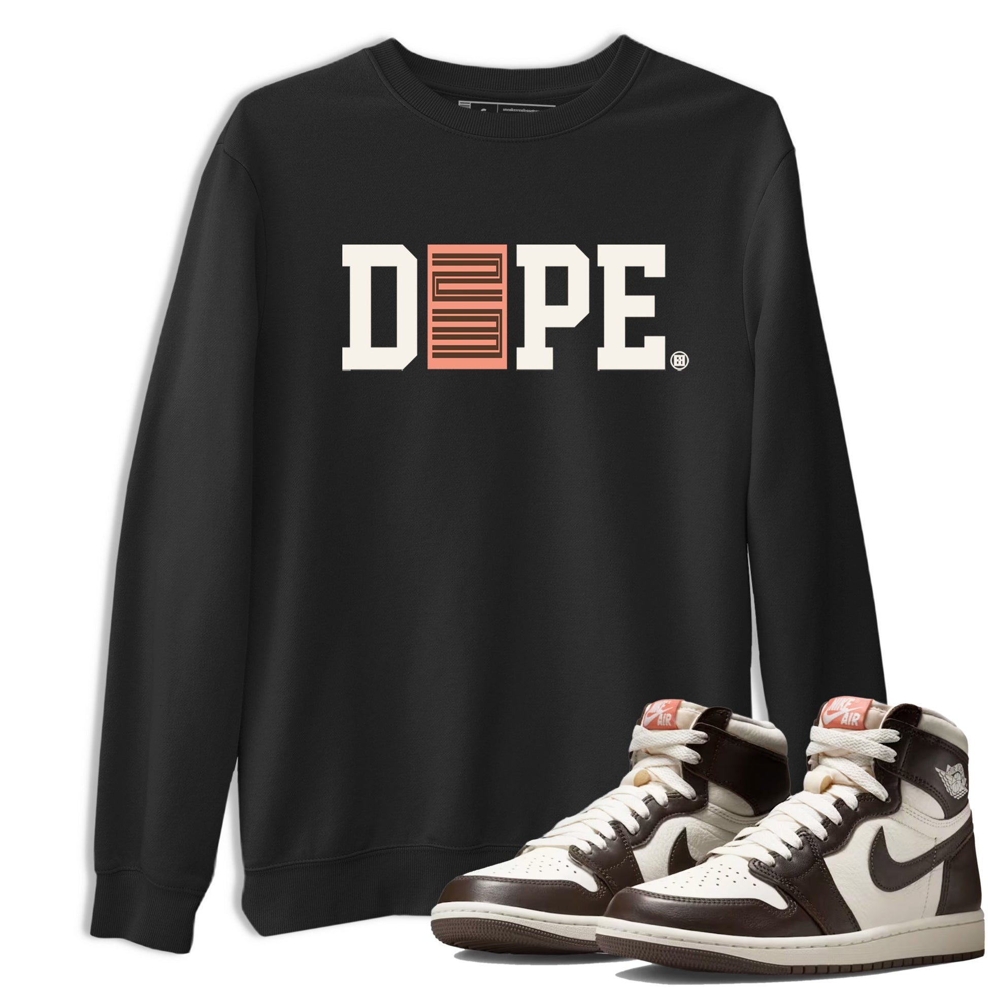 Sneaker match tees – Sneaker Tees To Match Air Jordan 1 Baroque Brown Shoes – Dope 23 Tee Black 1