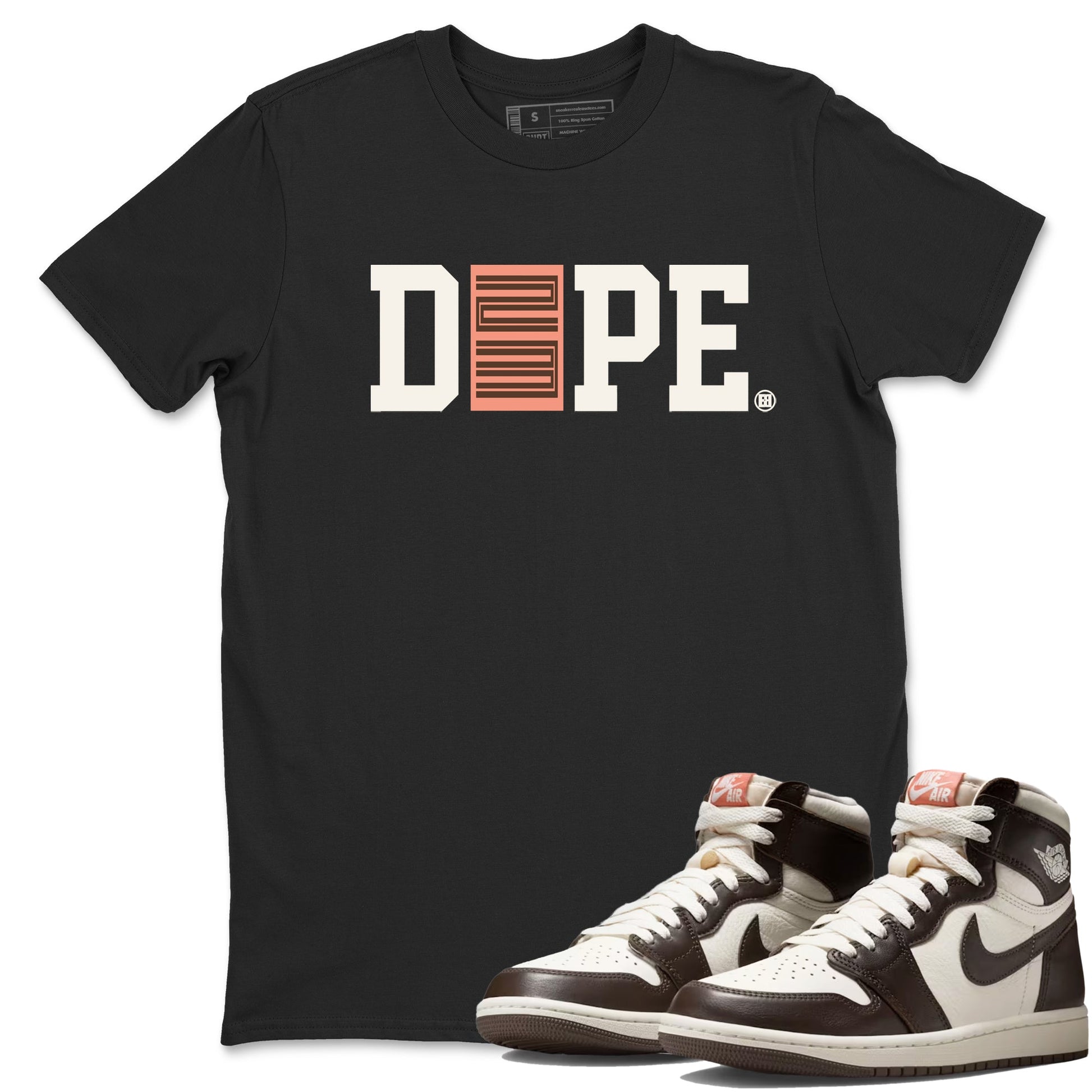 Sneaker match tees – Sneaker Tees To Match Air Jordan 1 Baroque Brown Shoes – Dope 23 Tee Black 1