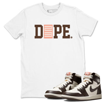 Sneaker match tees – Sneaker Tees To Match Air Jordan 1 Baroque Brown Shoes – Dope 23 Tee White 1
