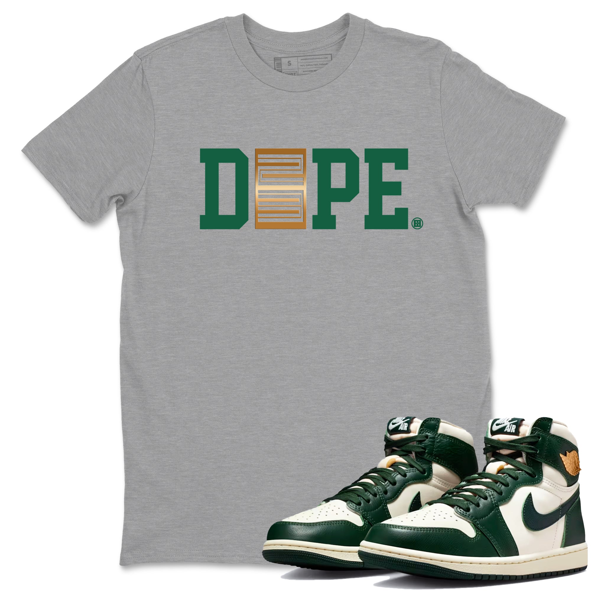 Sneaker Threads – Sneaker Tees To Match Air Jordan 1 Pro Green – Dope 23 Graphic Tee Heather Grey 1. Perfect for Jordan releases 2025 colorways.