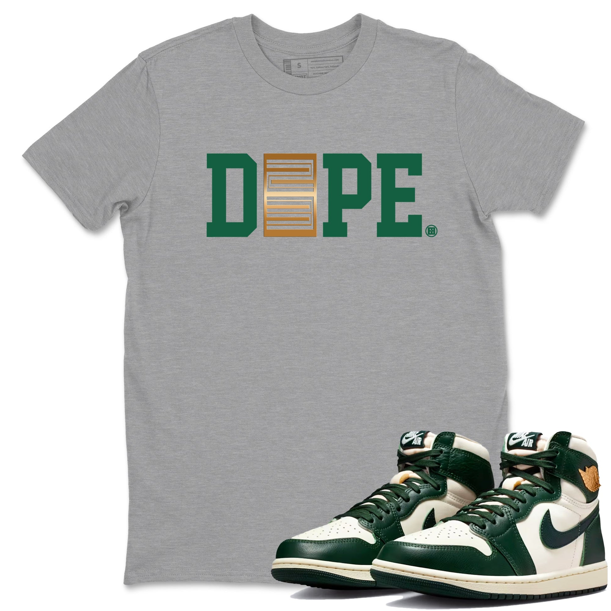 Sneaker Threads – Sneaker Tees To Match Air Jordan 1 Pro Green – Dope 23 Graphic Tee Heather Grey 1. Perfect for Jordan releases 2025 colorways.