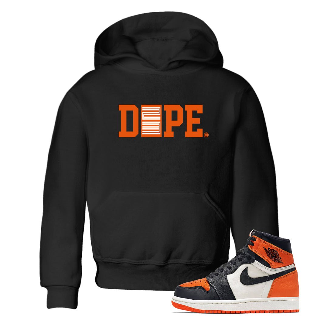 1s Orange Sneaker match tees – Sneaker Tees To Match Jordan 1 Retro Shattered Backboard Shoes – Dope 23 Kids T-Shirt Black 1