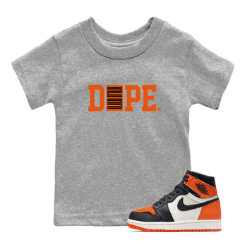 1s Orange Sneaker match tees – Sneaker Tees To Match Jordan 1 Retro Shattered Backboard Shoes – Dope 23 Kids T-Shirt Heather Grey 1