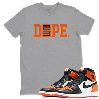 1s Orange Sneaker match tees – Sneaker Tees To Match Jordan 1 Retro Shattered Backboard Shoes – Dope 23 Tee Heather Grey 1