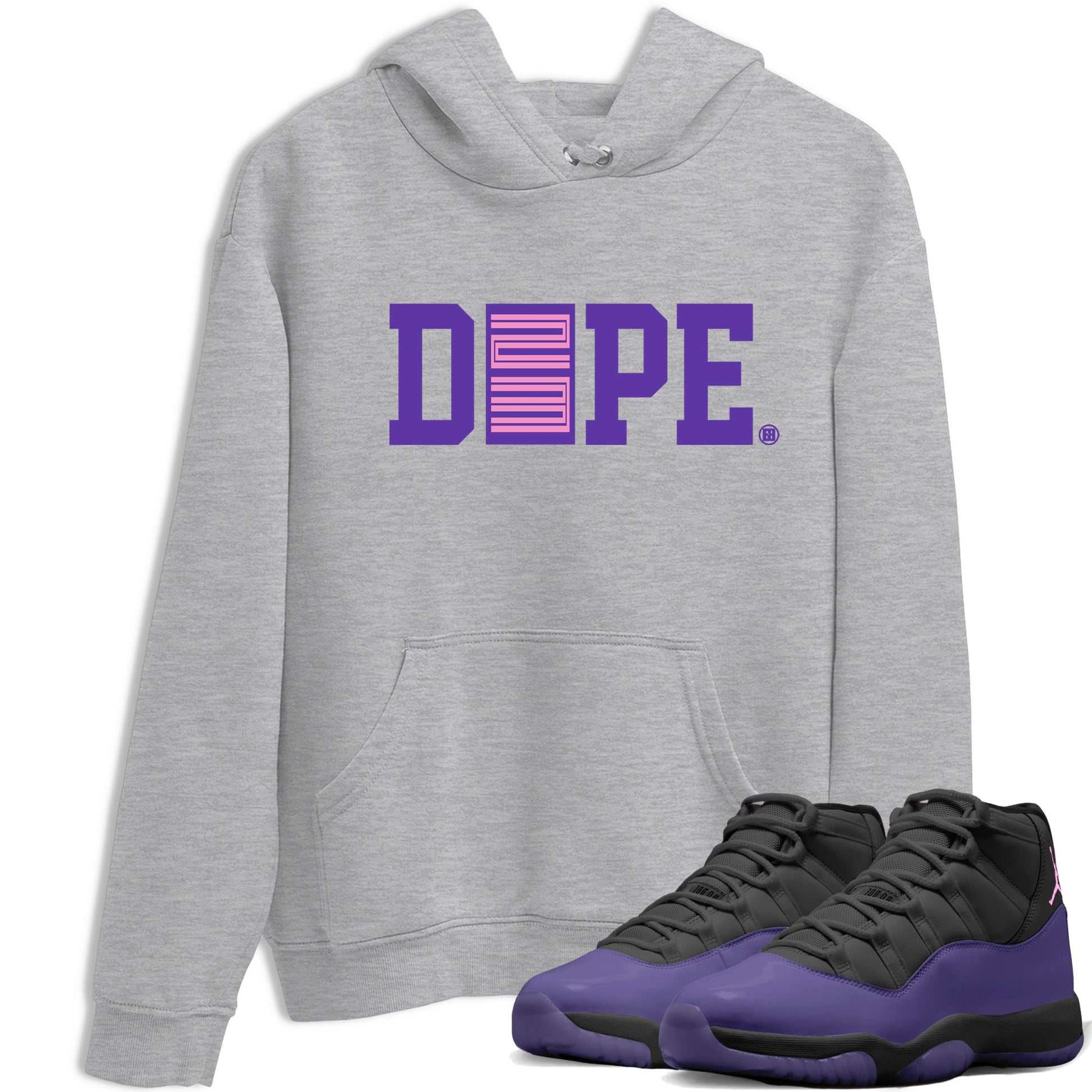 Sneaker match tees – Sneaker Tees To Match Air Jordan 11 Canyon Purple Shoes – Dope 23 Tee Heather Grey 1