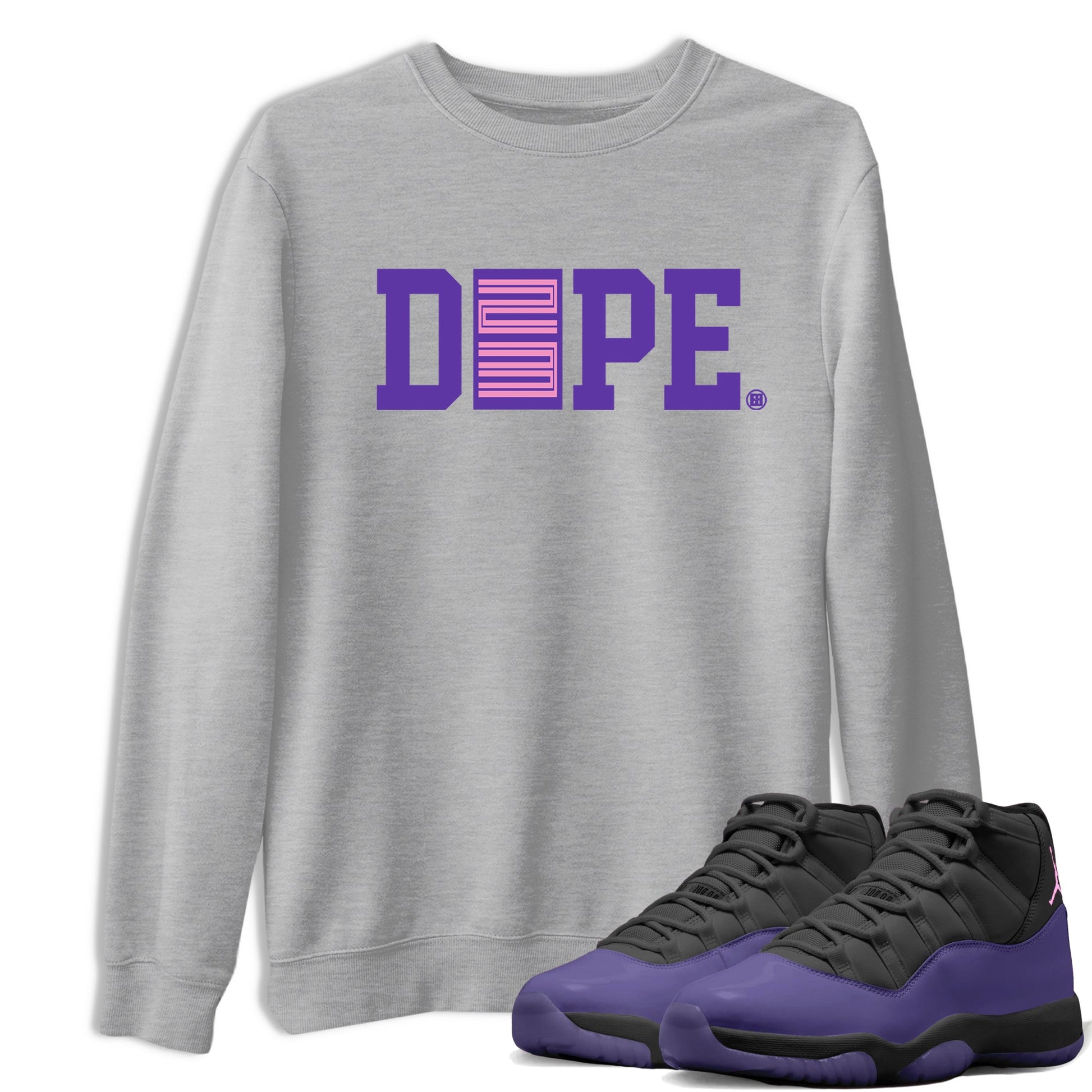 Sneaker match tees – Sneaker Tees To Match Air Jordan 11 Canyon Purple Shoes – Dope 23 Tee Heather Grey 1