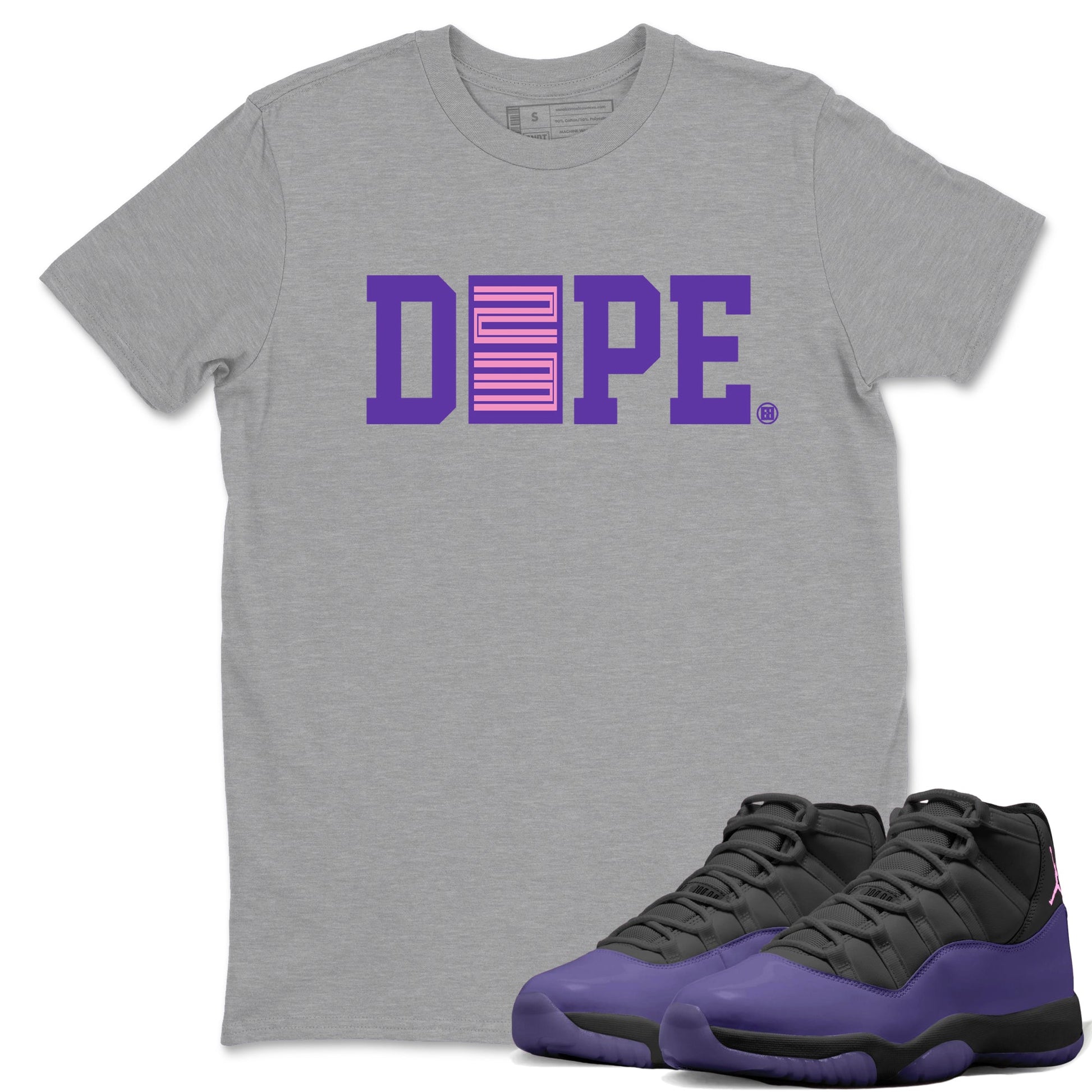 Sneaker match tees – Sneaker Tees To Match Air Jordan 11 Canyon Purple Shoes – Dope 23 Tee Heather Grey 1