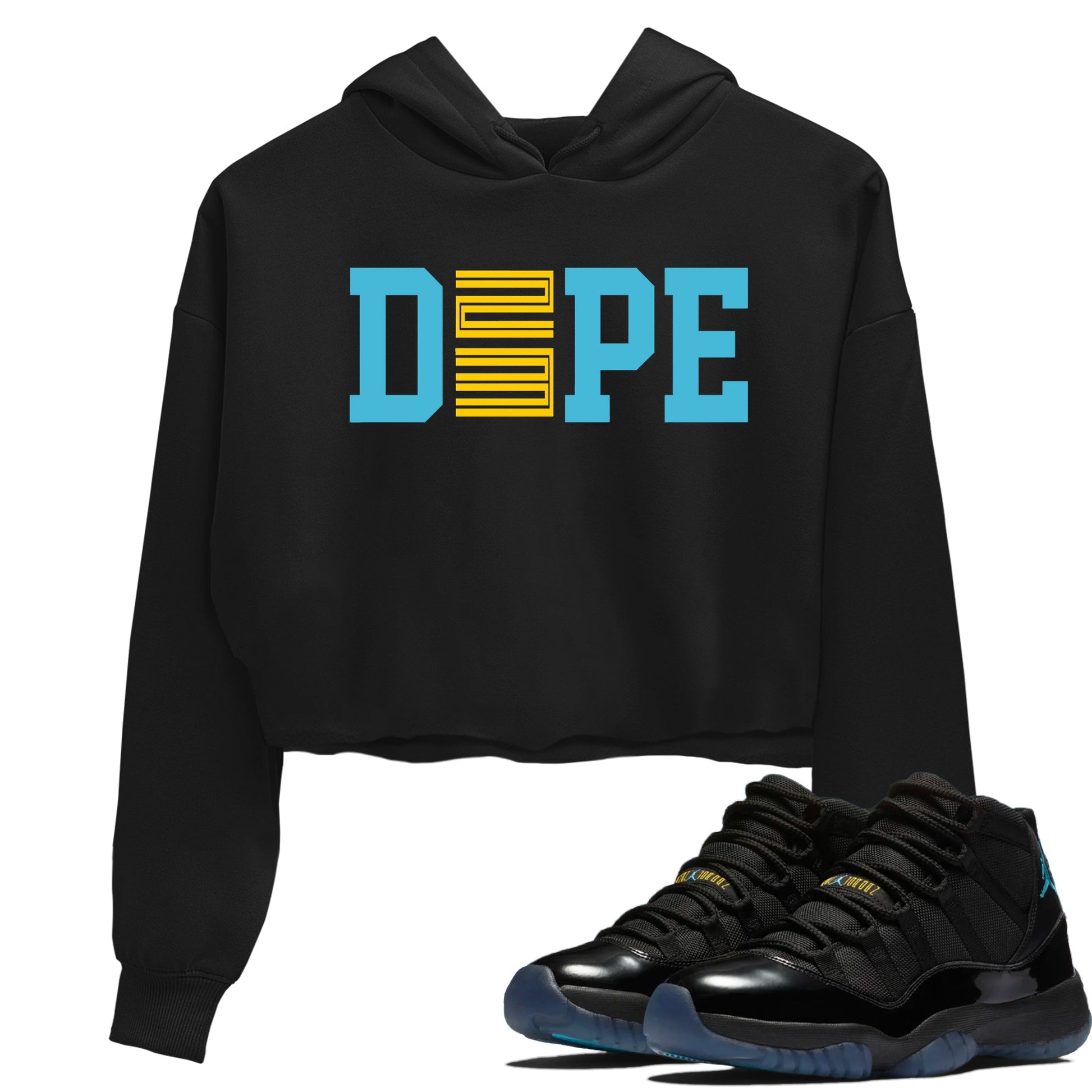 Sneaker match tees – Sneaker Tees To Match Air Jordan 11 Gamma Shoes – Dope 23 Crop T-Shirt Black 1