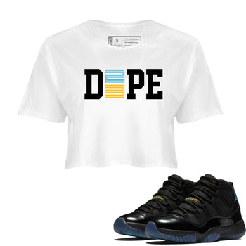 Sneaker match tees – Sneaker Tees To Match Air Jordan 11 Gamma Shoes – Dope 23 Crop T-Shirt White 1