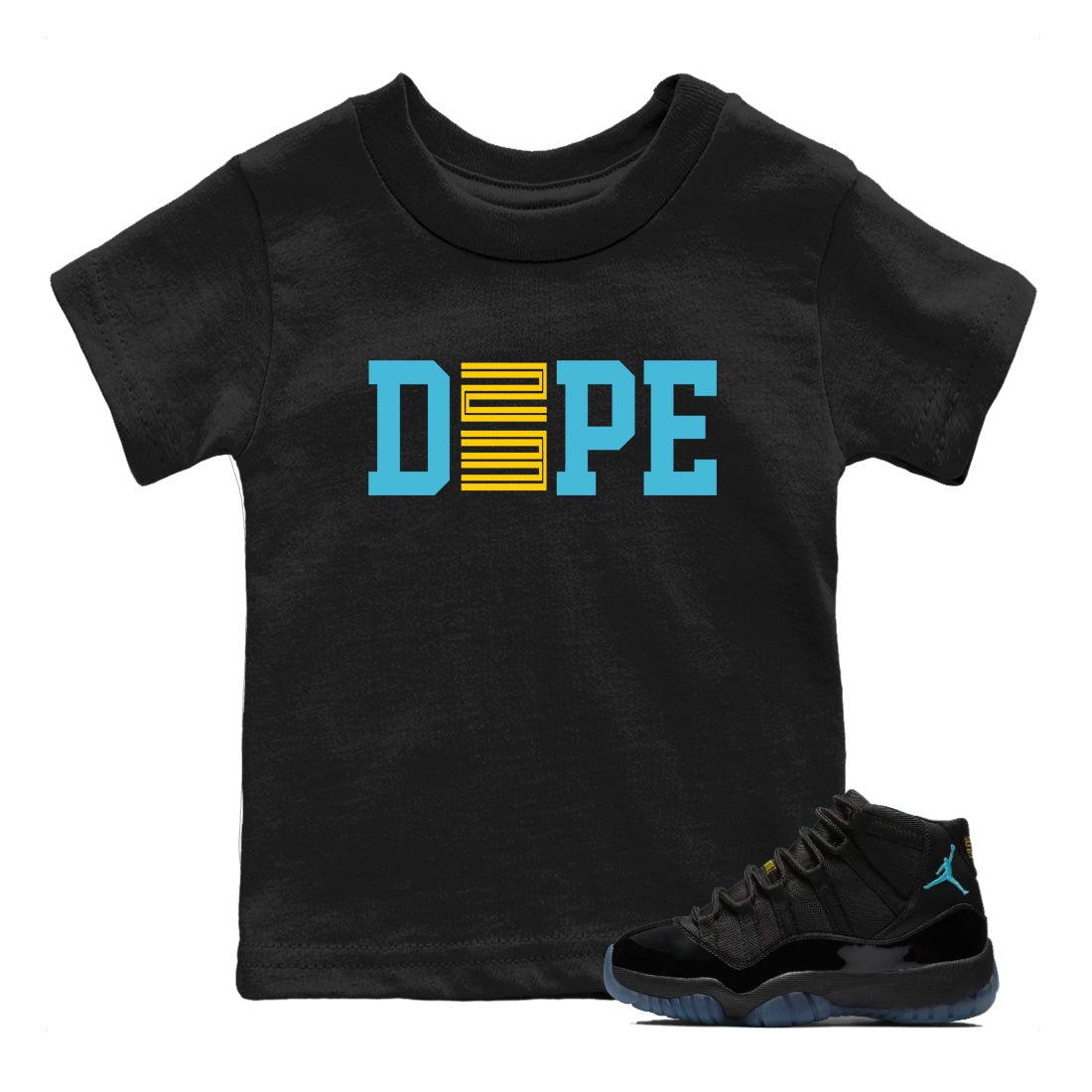 Sneaker match tees – Sneaker Tees To Match Air Jordan 11 Gamma Shoes – Dope 23 Kids T-Shirt Black 1