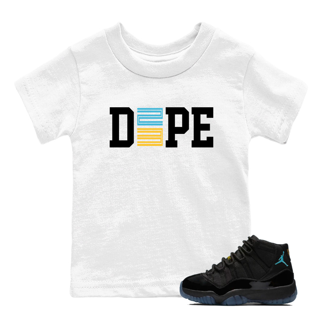 Sneaker match tees – Sneaker Tees To Match Air Jordan 11 Gamma Shoes – Dope 23 Kids T-Shirt White 1