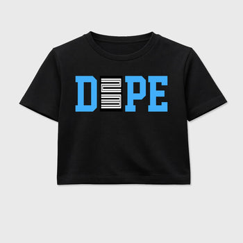 Sneaker outfits graphic tee – Sneaker Tees To Match Air Jordan 14 University Blue Sneakers – Dope 23 Crop T-Shirt Black 2