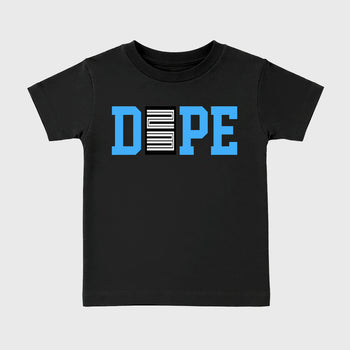 Sneaker outfits graphic tee – Sneaker Tees To Match Air Jordan 14 University Blue Sneakers – Dope 23 Kids T-Shirt Black 2