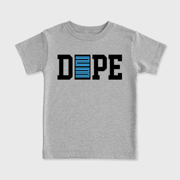 Sneaker outfits graphic tee – Sneaker Tees To Match Air Jordan 14 University Blue Sneakers – Dope 23 Kids T-Shirt Heather Grey 2