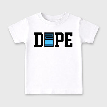 Sneaker outfits graphic tee – Sneaker Tees To Match Air Jordan 14 University Blue Sneakers – Dope 23 Kids T-Shirt White 2