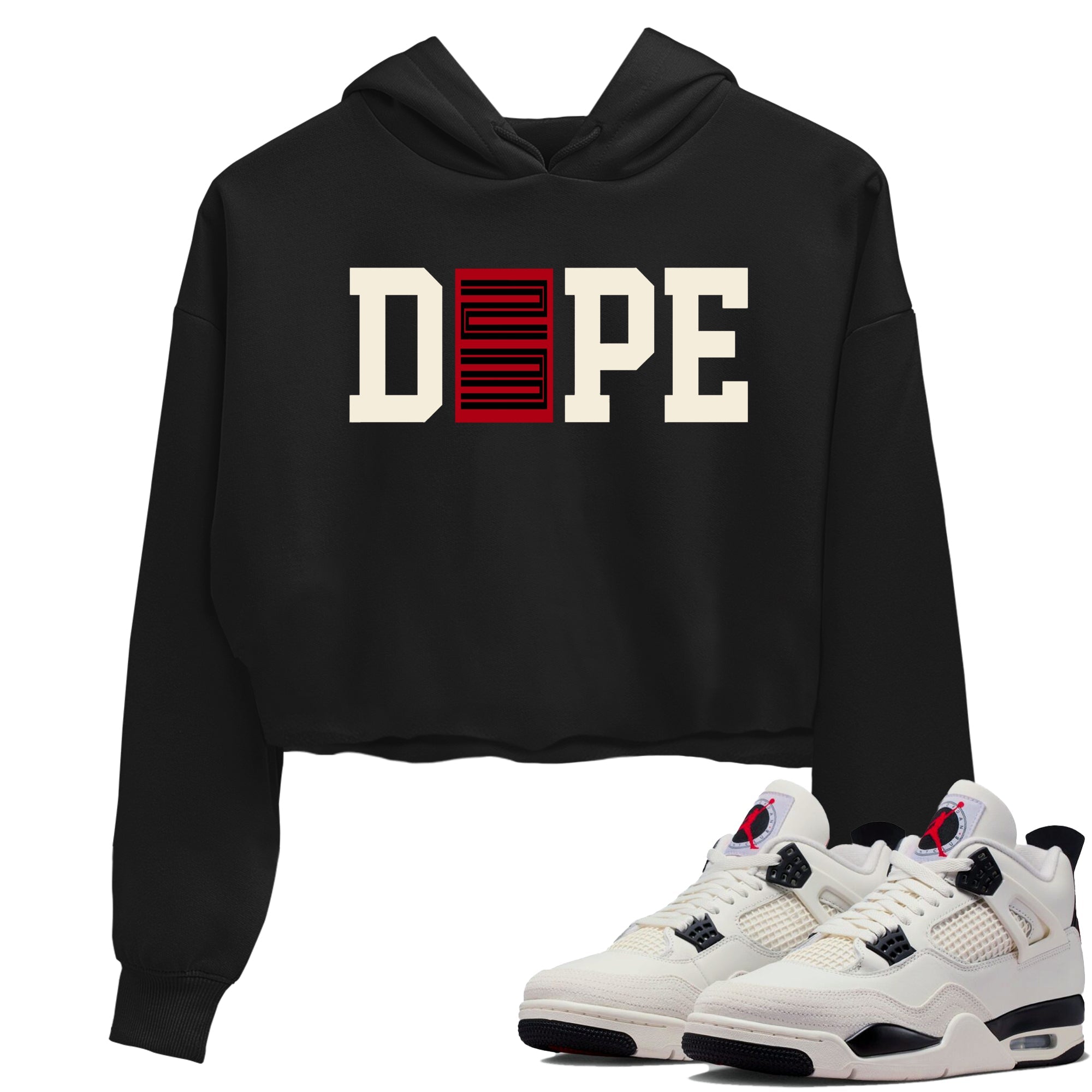 Sneaker match tees – Sneaker Tees To Match Air Jordan 4 Flight Club Shoes – Dope 23 Crop T-Shirt Black 1