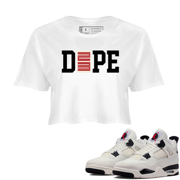 Sneaker match tees – Sneaker Tees To Match Air Jordan 4 Flight Club Shoes – Dope 23 Crop T-Shirt White 1