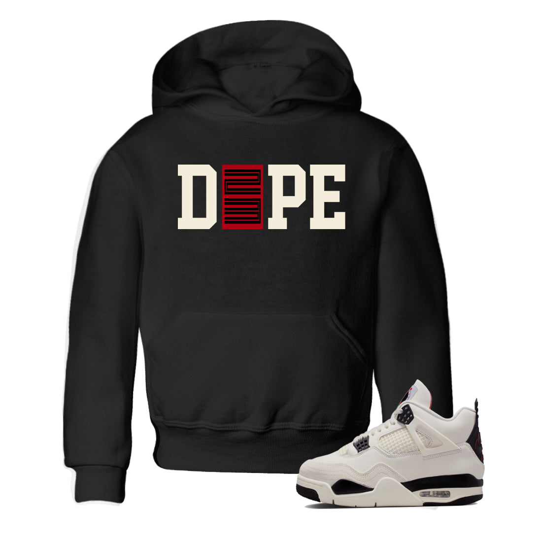 Sneaker match tees – Sneaker Tees To Match Air Jordan 4 Flight Club Shoes – Dope 23 Kids T-Shirt Black 1