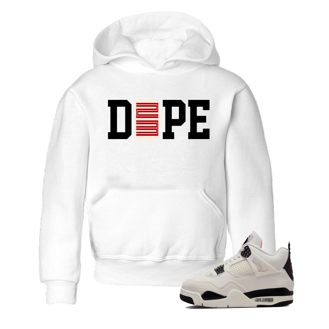 Sneaker match tees – Sneaker Tees To Match Air Jordan 4 Flight Club Shoes – Dope 23 Kids T-Shirt White 1