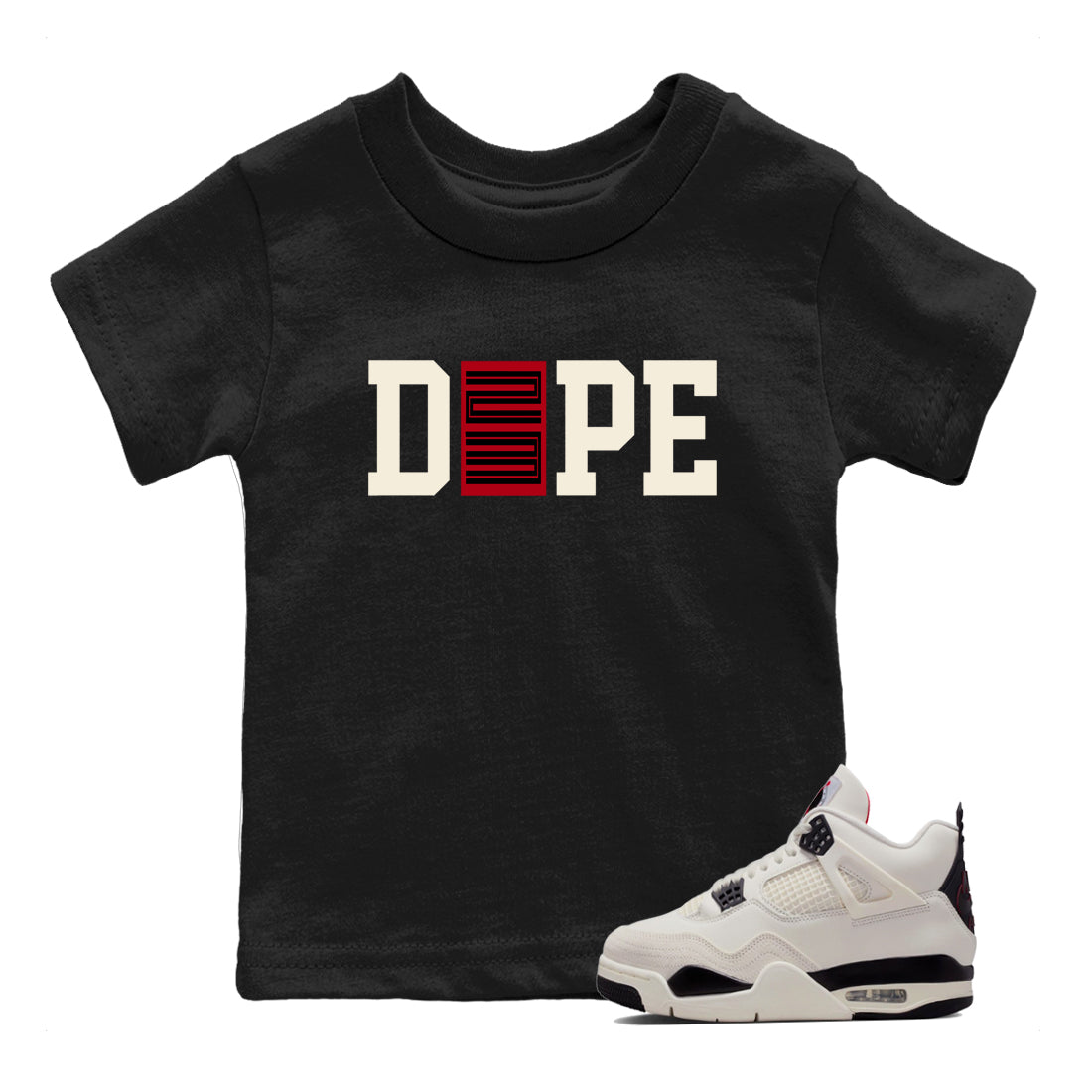 Sneaker match tees – Sneaker Tees To Match Air Jordan 4 Flight Club Shoes – Dope 23 Kids T-Shirt Black 1