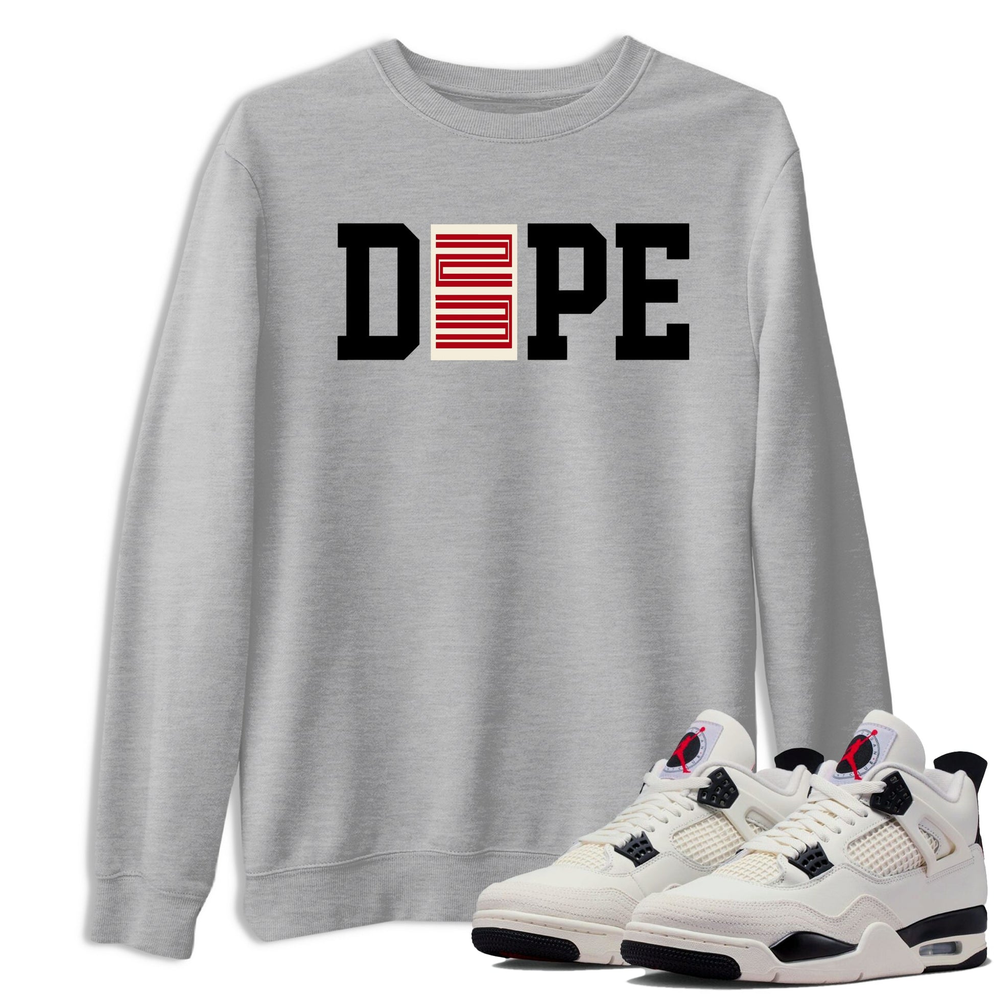 Sneaker match tees – Sneaker Tees To Match Air Jordan 4 Flight Club Shoes – Dope 23 Tee Heather Grey 1