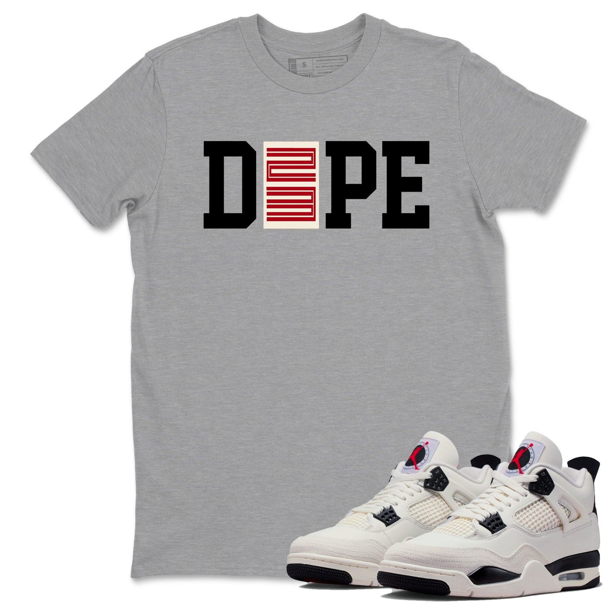 Sneaker match tees – Sneaker Tees To Match Air Jordan 4 Flight Club Shoes – Dope 23 Tee Heather Grey 1