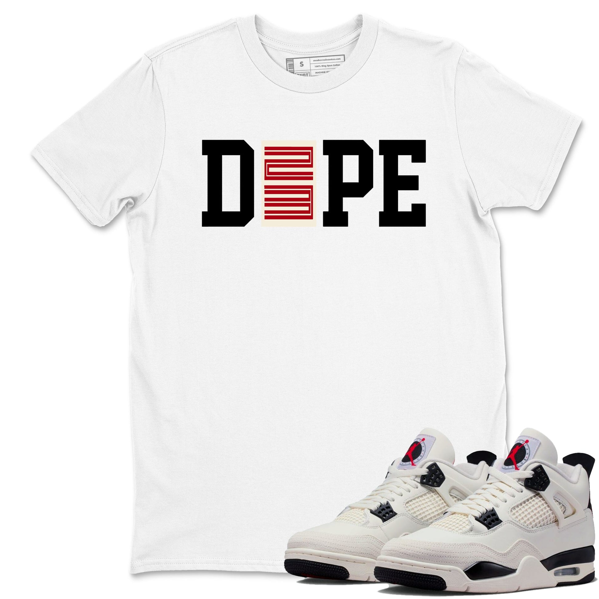Sneaker match tees – Sneaker Tees To Match Air Jordan 4 Flight Club Shoes – Dope 23 Tee White 1