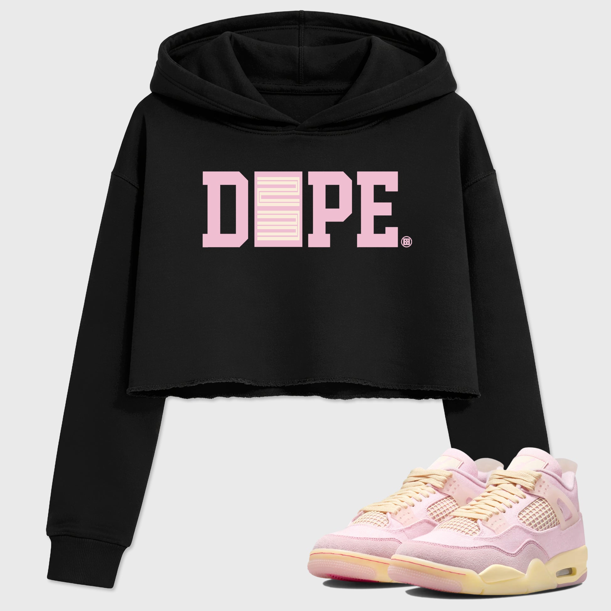 Sneaker match tees – Sneaker Tees To Match Air Jordan 4 Iced Carmine Shoes – Dope 23 Crop T-Shirt Black 1