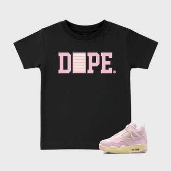 Sneaker match tees – Sneaker Tees To Match Air Jordan 4 Iced Carmine Shoes – Dope 23 Kids T-Shirt Black 1