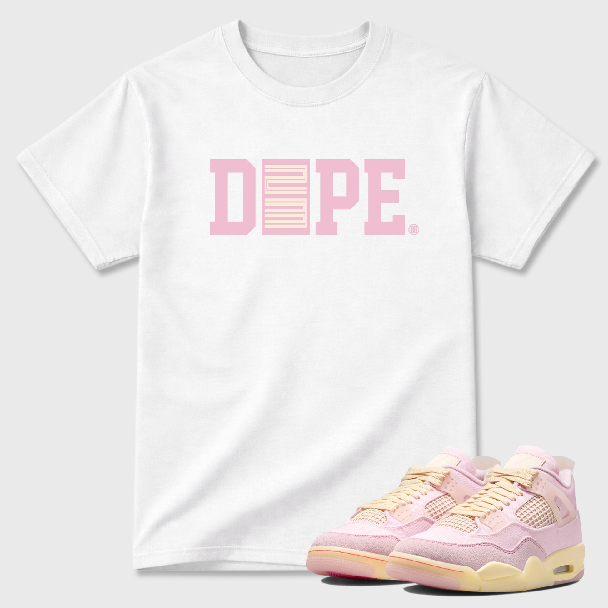 Sneaker match tees – Sneaker Tees To Match Air Jordan 4 Iced Carmine Shoes – Dope 23 Tee White 1
