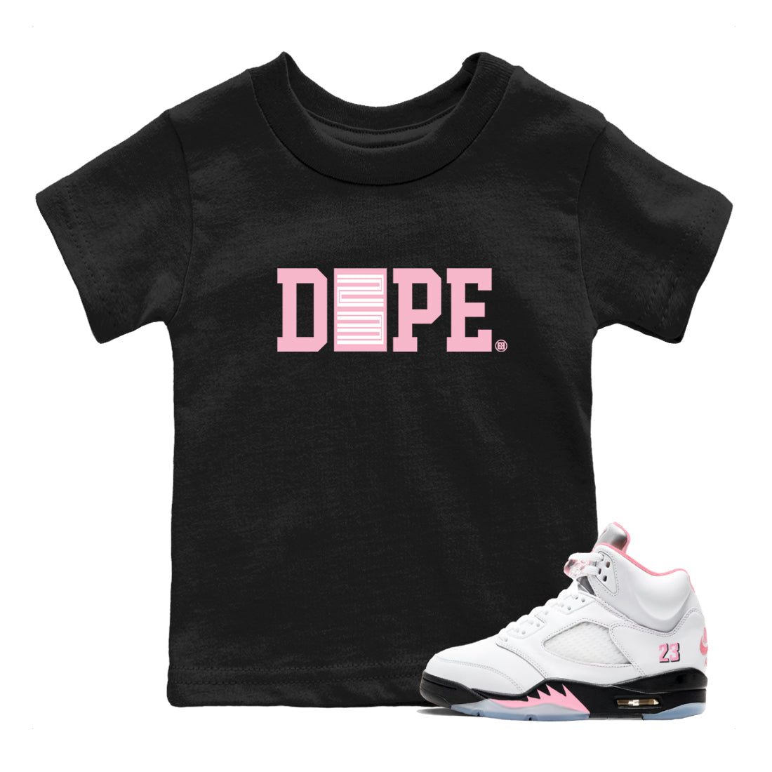 Sneaker match tees – Sneaker Tees To Match Air Jordan 5 35th Anniversary Shoes – Dope 23 Kids T-Shirt Black 1