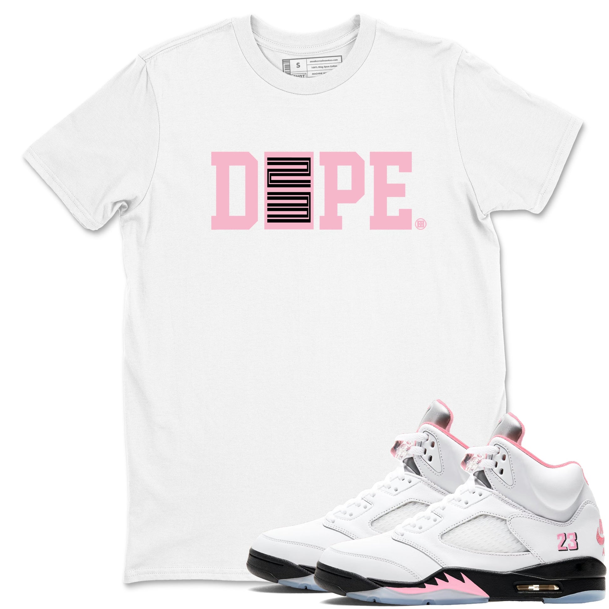 Sneaker match tees – Sneaker Tees To Match Air Jordan 5 35th Anniversary Shoes – Dope 23 Tee White 1