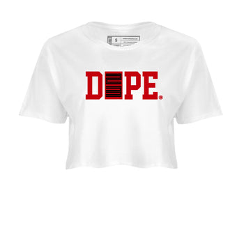 Sneaker match tees – Sneaker Tees To Match Air Jordan 5 Fire Red Shoes – Dope 23 Crop T-Shirt White 2