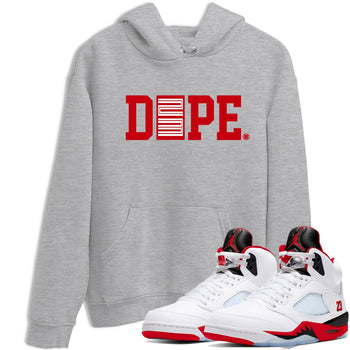 Sneaker match tees – Sneaker Tees To Match Air Jordan 5 Fire Red Shoes – Dope 23 Tee Heather Grey 1