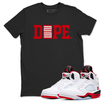 Sneaker match tees – Sneaker Tees To Match Air Jordan 5 Fire Red Shoes – Dope 23 Tee Black 1