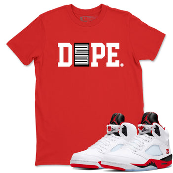 Sneaker match tees – Sneaker Tees To Match Air Jordan 5 Fire Red Shoes – Dope 23 Tee Red 1