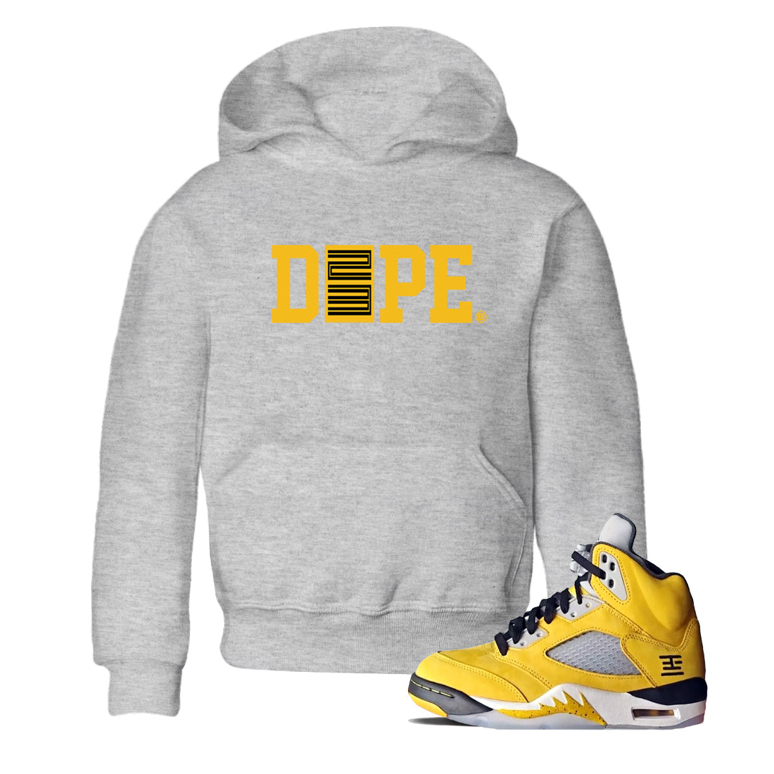 Sneaker match tees – Sneaker Tees To Match Air Jordan 5 Tokyo Shoes – Dope 23 Kids T-Shirt Heather Grey 1
