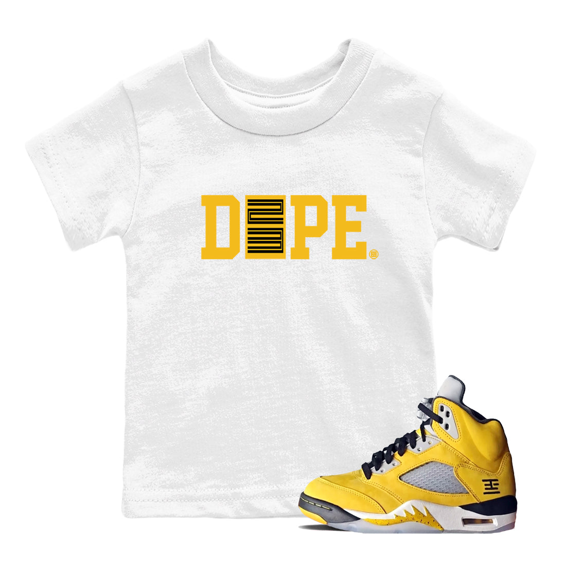 Sneaker match tees – Sneaker Tees To Match Air Jordan 5 Tokyo Shoes – Dope 23 Kids T-Shirt White 1