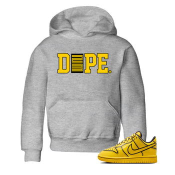 Best Christmas gifts for sneakerheads  – Sneaker Tees To Match Dunk Tour Yellow Sneakers – Dope 23 Kids T-Shirt Heather Grey 1